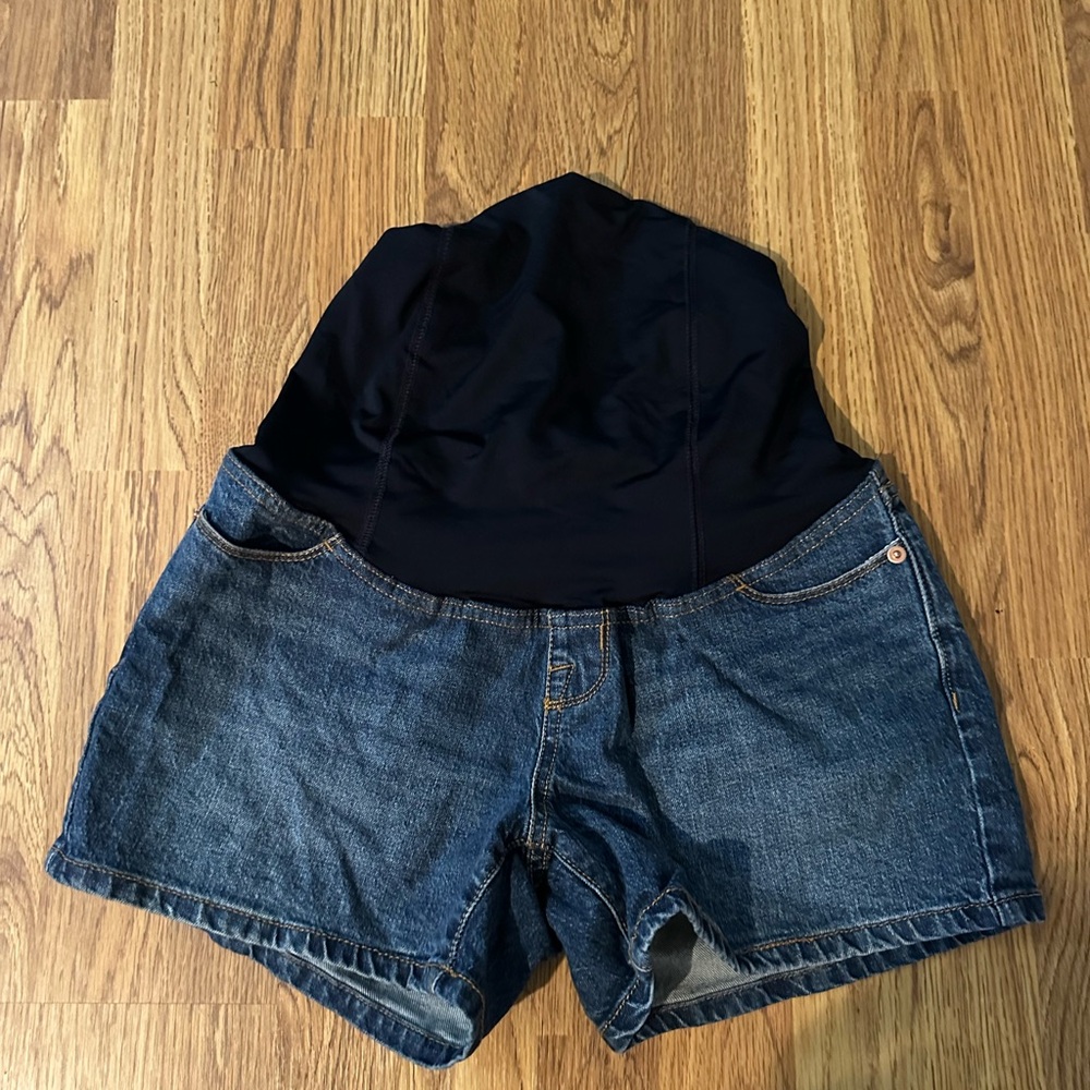 Isabel Maternity by Ingrid & Isabel Blue Jean Shorts - Picture 2 of 5